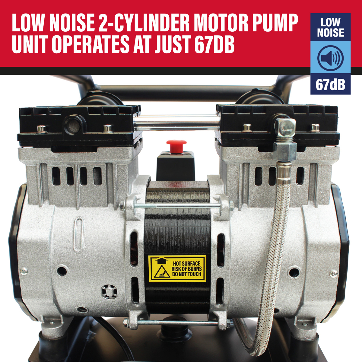 SIP DD 3hp 100ltr Low Noise Oil-Free Vertical Direct Drive Compressor
